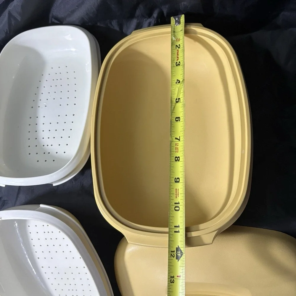 Vntg Tupperware Harvest Gold 3/4 Piece 1275-3, 1273-2, 1274-6 Microwave Steamer